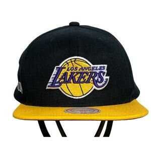 Mitchell & Ness NBA Los Angeles Lakers #BAYFLOW Gold Black Snapback Hat/Cap